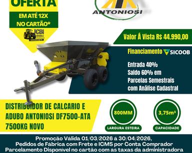 Distribuidor de Fertilizantes, Calcário e Sementes